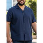 Exve Exclusive Lacivert Viskon Havai Kısa Kollu Salaş Erkek Gömlek Yazlık Relax Kesim Şıklığı - 5XL
