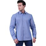 Exve Exclusive Mavi Oxford Sade Düz Pamuk Slim Fit Erkek Gömlek - 2XL