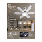 ExxenShopping Sessiz Çalışma 6 Fan Kanat ve 3 Renk Modlu Uzaktan Kumandalı Tavan Tipi Vantilatör Led Ampul