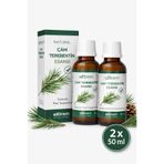 EXXTREM Çam Terebentin Esansı %100 Doğal – Saç Bakım ve Güçlendirici Doğal Yağ | 2x50 ml Cam Şişe