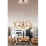 Ey-El Tasarım Modern 4 Lü Ledli Gold 3 Renk Sarkıt Avize