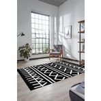 EY HOME Dijital Kaymaz Yıkanabilir İskandinav Tasarım Mutfak Yolluk Salon Halısı, -SİYAH, İSKANDİNAV-28