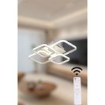 Ey Shop Modern 4'lü Kare Model Kumandalı 3 Renk (Beyaz & Sarı & Günışığı) LED Avize - Eskitme