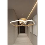 Ey Shop Modern Eskitme Gold İkili Kare 3 Renk (Beyaz&sarı&günışığı) LED Avize Antre Hol Koridor - Eskitme - Gold