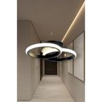 Ey Shop Modern İkili Siyah Yuvarlak Model Tek Renk Beyaz LED Avize Antre Hol Koridor Oda - Beyaz Led Işık