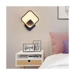 Ey Shop Modern Kare Duvar Aplik Lüks LED Avize - Sarı Led Işık - Siyah