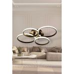 Ey Shop Modern Siyah 4'lü Yuvarlak Model Beyaz Renk LED Avize - Beyaz Led Işık