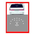 Eyba Sticker 20x12 cm Beyaz Adige Çerkez Bayrak Sembolü Araba Sticker