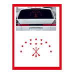 Eyba Sticker 33x20 cm Kırmızı Adige Çerkez Bayrak Sembolü Araba Sticker