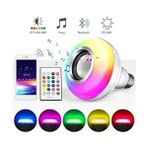 Eyberra Ampul Şeklinde Bluetooth Hoparlör RGB Ledli Lamba E-27 Duy Tipi Müzik Çalar Renk Değiştiren - Beyaz