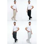 EYDAMOON Erkek Baggy Kesim Bel Lastikli Bol Paça Pike Kumaş Rahat Kalıp Pantolon - XL - Çok Renkli