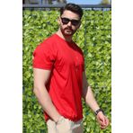 EydaMoon Erkek Regular Kesim Süprem Kumaş %100 Pamuk Kısa Kollu Bisiklet Yaka T-Shirt
