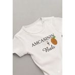 EYDUBABY AMCASININ BALI yazılı zıbın hediye yenidoğan anne baba hala yenge amca dayıya