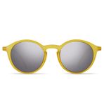 Eye Connection Wıllıam Unisex Oval Güneş Gözlüğü, Sarı Plastik Çerçeve, Füme Aynalı UV 400 Lens