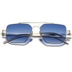 Eye Of Horus EOH5003 C2 Mavi Degrade Ultra Hafif Metal Geometrik Unisex Güneş Gözlüğü - Gümüş