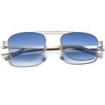 Eye Of Horus EOH5004 C1 Mavi Degrade Ultra Hafif Metal Kare Unisex Güneş Gözlüğü - Gümüş