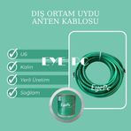 EYE PC 35 Metre UYDU ÇANAK ANTEN LNB TELEVİZYON TV SİNYAL KABLOSU 35M / 35m RG6 U6 /Dış Mekan/Kalın