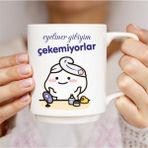 Eyeliner Gibiyim Çekemiyorlar Baskılı Kupa Bardak - Beyaz - 199 ml