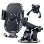 Eyemay Araç Telefonu Tutacağı Montaj - [ Engebeli Yollar Dostu] Araba Gösterge Paneli Ön Cam Hava Firarı 3'ü 1 arada, iPhone 14 13 12 Pro Max Samsung için El Serbest Montaj Tüm Cep Telefonları