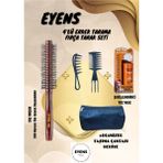 EYENS Çanta Hediyeli 4'lü Şekillendirme Seti - Saç Fırçası 200 Derece Fön Isısına Dayanıklıdır - Siyah