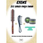 EYENS Erkek Fön Fırçası + Şekillendirici Wax Tarağı + 150 ml Kavanoz Wax Hediye - Maun