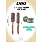 EYENS Profesyonel Erkek Fırça Seti + 150 ml Kavanoz Wax - 2'li Set - Maun