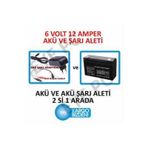 Eyepc 6 Volt 12 Amper Akü Şarj Aleti Cihazı Adaptörü Maşalı Kablo ile Kolay Şarj Şarz