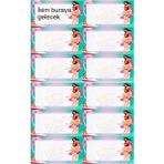 EyER Shoping Barbie Kitap Defter Okul Etiketi 48 Adet Kesimli(Ad-Soyad Istekli)