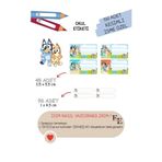 EyER Shoping Bluey Kitap Defter Okul Etiketi 150 Adet Kesimli(Ad-Soyad Istekli) - Yeşil