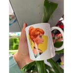 EyER Shoping Elsa ve Anna Çift Baskı Baskılı Kupa Bardak - Kişiselleştirilebilir - Açık Gri - Beyaz