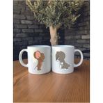 EyER Shoping Isimli Seramik Kupa Bardak Tom Jerry - Açık Gri - Beyaz