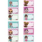 EyER Shoping Lol Bebek Kitap Defter Okul Etiketi 48 Adet Kesimli(Ad-Soyad Istekli)