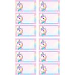EyER Shoping Unicorn Kitap Defter Okul Etiketi 48 Adet Kesimli(Ad-Soyad Istekli)
