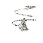 Eyfel Kulesi Figürlü Pırlanta Işıltısında Zirkon Taşlı Gümüş Minimal Tasarım Kolye
