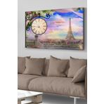 Eyfel Kulesi Saatli Kanvas - Canvas Tablo