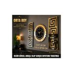 EYKA STORE Dekoratif 3 Lü Set Pleksi Gold Aynalı 3d Kabartmalı Duvar Saati Ve Dekoru. Saat 40 cm, 20x50 cm Tablo. Sessiz saat