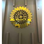 Eyka Store Dekoratif Gümüş Güneş Duvar Saati Modern Roma Rakamlı Mdf Üzeri Aynalı Pleksi 40X40 Cm