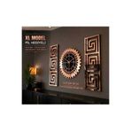 EYKA STORE Gold Rose Ayna XL Avangart Dekoratif Duvar Saati Pleksi Aynalı Modern Duvar Dekoru 3 Parça Pil Hediye