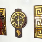 Eyka Store Modern Duvar Saati 3 Lü Set Gold Siyah