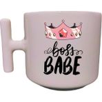 Eylül Design Boss Babe Yazılı Krem Rengi Özel Tasarım Baskılı Kupa Bardak