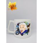 Eylül Design Einstein Temalı Özel Tasarım Baskılı Lüks Seramik Kupa Bardak
