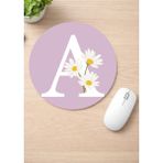 Eylül Design Harf Baskılı Yuvarlak Kaydırmaz Mousepad Ergonomik Mouse Pad - Adaçayı Yeşili