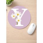Eylül Design Harf Baskılı Yuvarlak Kaydırmaz Mousepad Ergonomik Mouse Pad - Adrenalin Mavi