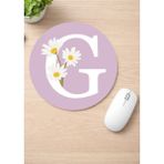 Eylül Design Harf Baskılı Yuvarlak Kaydırmaz Mousepad Ergonomik Mouse Pad - Ahşap