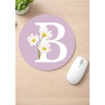 Eylül Design Harf Baskılı Yuvarlak Kaydırmaz Mousepad Ergonomik Mouse Pad - Camel