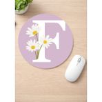 Eylül Design Harf Baskılı Yuvarlak Kaydırmaz Mousepad Ergonomik Mouse Pad - Hollow