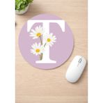 Eylül Design Harf Baskılı Yuvarlak Kaydırmaz Mousepad Ergonomik Mouse Pad - Kırmızı