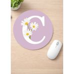 Eylül Design Harf Baskılı Yuvarlak Kaydırmaz Mousepad Ergonomik Mouse Pad - Nebula