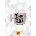 Eylül Design Krem Rengi T Saplı Bring Me A Latte Kahve Özel Tasarım Baskılı T Kupa