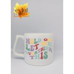 Eylül Design Let Me Overthink Yazılı Özel Tasarım Baskılı Lüks Seramik Kupa Bardak